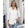 image:imageZeagoo Button Down Shirts for Women 34 Sleeve Tops V Neck Collared Blouses Business Casual OutfitsWhite