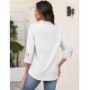 image:imageZeagoo Button Down Shirts for Women 34 Sleeve Tops V Neck Collared Blouses Business Casual OutfitsWhite
