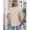 image:imageZeagoo Button Down Shirts for Women Short Sleeve Tops V Neck Collar Blouses Business Casual OutfitsBeige