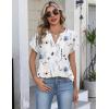 image:imageZeagoo Button Down Shirts for Women Short Sleeve Tops V Neck Collar Blouses Business Casual OutfitsBf290