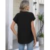 image:imageZeagoo Button Down Shirts for Women Short Sleeve Tops V Neck Collar Blouses Business Casual OutfitsBlack