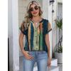 image:imageZeagoo Button Down Shirts for Women Short Sleeve Tops V Neck Collar Blouses Business Casual OutfitsCx289