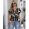 image:imageZeagoo Button Down Shirts for Women Short Sleeve Tops V Neck Collar Blouses Business Casual OutfitsCx312