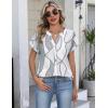 image:imageZeagoo Button Down Shirts for Women Short Sleeve Tops V Neck Collar Blouses Business Casual OutfitsJh611