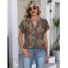 image:imageZeagoo Button Down Shirts for Women Short Sleeve Tops V Neck Collar Blouses Business Casual OutfitsMz721