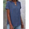 image:imageZeagoo Button Down Shirts for Women Short Sleeve Tops V Neck Collar Blouses Business Casual OutfitsNavy Blue