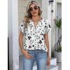 image:imageZeagoo Button Down Shirts for Women Short Sleeve Tops V Neck Collar Blouses Business Casual OutfitsSf291