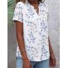 image:imageZeagoo Button Down Shirts for Women Short Sleeve Tops V Neck Collar Blouses Business Casual OutfitsSp106