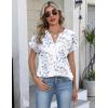 image:imageZeagoo Button Down Shirts for Women Short Sleeve Tops V Neck Collar Blouses Business Casual OutfitsSp106
