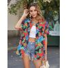 image:imageZeagoo Hawaiian Shirts for Women Tropical Floral Button Down Short Sleeve Blouses Summer Beach Shirt Vacation TopsAblack Tropical