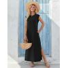 image:imageZeagoo Summer Dresses for Women 2026 Long Maxi Sundresses Loose Split WrinkleFree Beach Travel Vacation ClothesA01black