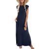 image:imageZeagoo Summer Dresses for Women 2026 Long Maxi Sundresses Loose Split WrinkleFree Beach Travel Vacation ClothesA02blue