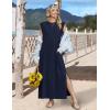 image:imageZeagoo Summer Dresses for Women 2026 Long Maxi Sundresses Loose Split WrinkleFree Beach Travel Vacation ClothesA02blue