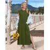 image:imageZeagoo Summer Dresses for Women 2026 Long Maxi Sundresses Loose Split WrinkleFree Beach Travel Vacation ClothesA03green