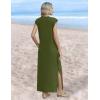 image:imageZeagoo Summer Dresses for Women 2026 Long Maxi Sundresses Loose Split WrinkleFree Beach Travel Vacation ClothesA03green