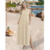 image:imageZeagoo Summer Dresses for Women 2026 Long Maxi Sundresses Loose Split WrinkleFree Beach Travel Vacation ClothesLight Brown