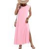 image:imageZeagoo Summer Dresses for Women 2026 Long Maxi Sundresses Loose Split WrinkleFree Beach Travel Vacation ClothesLight Rose