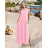 image:imageZeagoo Summer Dresses for Women 2026 Long Maxi Sundresses Loose Split WrinkleFree Beach Travel Vacation ClothesLight Rose