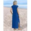 image:imageZeagoo Summer Dresses for Women 2026 Long Maxi Sundresses Loose Split WrinkleFree Beach Travel Vacation ClothesNavy Blue