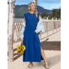 image:imageZeagoo Summer Dresses for Women 2026 Long Maxi Sundresses Loose Split WrinkleFree Beach Travel Vacation ClothesNavy Blue