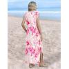 image:imageZeagoo Summer Dresses for Women 2026 Long Maxi Sundresses Loose Split WrinkleFree Beach Travel Vacation ClothesPink Marble Pattern