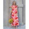 image:imageZeagoo Summer Dresses for Women 2026 Long Maxi Sundresses Loose Split WrinkleFree Beach Travel Vacation ClothesRed Flowers