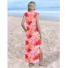 image:imageZeagoo Summer Dresses for Women 2026 Long Maxi Sundresses Loose Split WrinkleFree Beach Travel Vacation ClothesRed Flowers