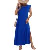 image:imageZeagoo Summer Dresses for Women 2026 Long Maxi Sundresses Loose Split WrinkleFree Beach Travel Vacation ClothesRoyal Blue