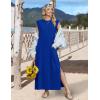 image:imageZeagoo Summer Dresses for Women 2026 Long Maxi Sundresses Loose Split WrinkleFree Beach Travel Vacation ClothesRoyal Blue