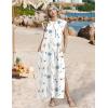 image:imageZeagoo Summer Dresses for Women 2026 Long Maxi Sundresses Loose Split WrinkleFree Beach Travel Vacation ClothesWhite Flowers