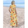 image:imageZeagoo Summer Dresses for Women 2026 Long Maxi Sundresses Loose Split WrinkleFree Beach Travel Vacation ClothesYellow Palm Leaf