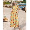 image:imageZeagoo Summer Dresses for Women 2026 Long Maxi Sundresses Loose Split WrinkleFree Beach Travel Vacation ClothesYellow Palm Leaf