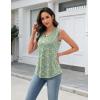 image:imageZeagoo Tank Top for Women V Neck Loose Fit Sleeveless Summer Tops Business Casual Outfits Dressy Blouses Shirts01 Green Flowers