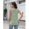 image:imageZeagoo Tank Top for Women V Neck Loose Fit Sleeveless Summer Tops Business Casual Outfits Dressy Blouses Shirts01 Green Flowers