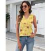 image:imageZeagoo Tank Top for Women V Neck Loose Fit Sleeveless Summer Tops Business Casual Outfits Dressy Blouses Shirts01 Yellow Flowers