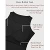 image:imageZeagoo Tank Tops with Built in Bra for Women Sleeveless Crewneck Racerback Ribbed Fitted Tops Basic Summer Clothing 20261black