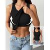 image:imageZeagoo Tank Tops with Built in Bra for Women Sleeveless Crewneck Racerback Ribbed Fitted Tops Basic Summer Clothing 20261black