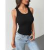image:imageZeagoo Tank Tops with Built in Bra for Women Sleeveless Crewneck Racerback Ribbed Fitted Tops Basic Summer Clothing 20261black