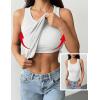image:imageZeagoo Tank Tops with Built in Bra for Women Sleeveless Crewneck Racerback Ribbed Fitted Tops Basic Summer Clothing 20261white