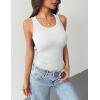 image:imageZeagoo Tank Tops with Built in Bra for Women Sleeveless Crewneck Racerback Ribbed Fitted Tops Basic Summer Clothing 20261white