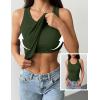 image:imageZeagoo Tank Tops with Built in Bra for Women Sleeveless Crewneck Racerback Ribbed Fitted Tops Basic Summer Clothing 2026Army Green