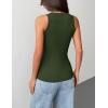 image:imageZeagoo Tank Tops with Built in Bra for Women Sleeveless Crewneck Racerback Ribbed Fitted Tops Basic Summer Clothing 2026Army Green