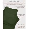 image:imageZeagoo Tank Tops with Built in Bra for Women Sleeveless Crewneck Racerback Ribbed Fitted Tops Basic Summer Clothing 2026Army Green