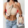 image:imageZeagoo Tank Tops with Built in Bra for Women Sleeveless Crewneck Racerback Ribbed Fitted Tops Basic Summer Clothing 2026Beige