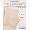 image:imageZeagoo Tank Tops with Built in Bra for Women Sleeveless Crewneck Racerback Ribbed Fitted Tops Basic Summer Clothing 2026Beige