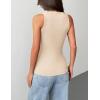 image:imageZeagoo Tank Tops with Built in Bra for Women Sleeveless Crewneck Racerback Ribbed Fitted Tops Basic Summer Clothing 2026Beige