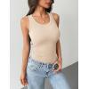 image:imageZeagoo Tank Tops with Built in Bra for Women Sleeveless Crewneck Racerback Ribbed Fitted Tops Basic Summer Clothing 2026Beige