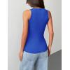 image:imageZeagoo Tank Tops with Built in Bra for Women Sleeveless Crewneck Racerback Ribbed Fitted Tops Basic Summer Clothing 2026Blue