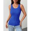 image:imageZeagoo Tank Tops with Built in Bra for Women Sleeveless Crewneck Racerback Ribbed Fitted Tops Basic Summer Clothing 2026Blue