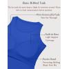 image:imageZeagoo Tank Tops with Built in Bra for Women Sleeveless Crewneck Racerback Ribbed Fitted Tops Basic Summer Clothing 2026Blue